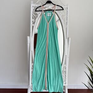 Pitusa Inca Maxi Dress Petite Mint Cheetah Animal Print Resort Coverup Beach Sun